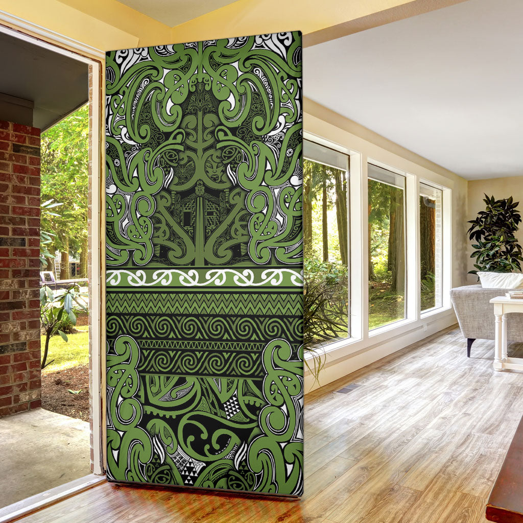 Aotearoa Iwi Ngāti Tama ki Taranaki Trust Door Cover Maori Wharenui House Tribal Pattern