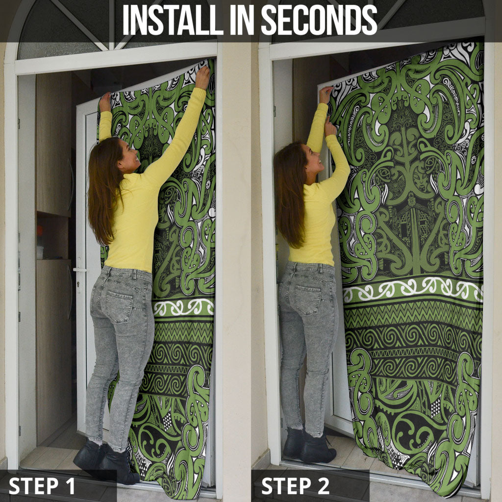 Aotearoa Iwi Ngāti Tama ki Taranaki Trust Door Cover Maori Wharenui House Tribal Pattern