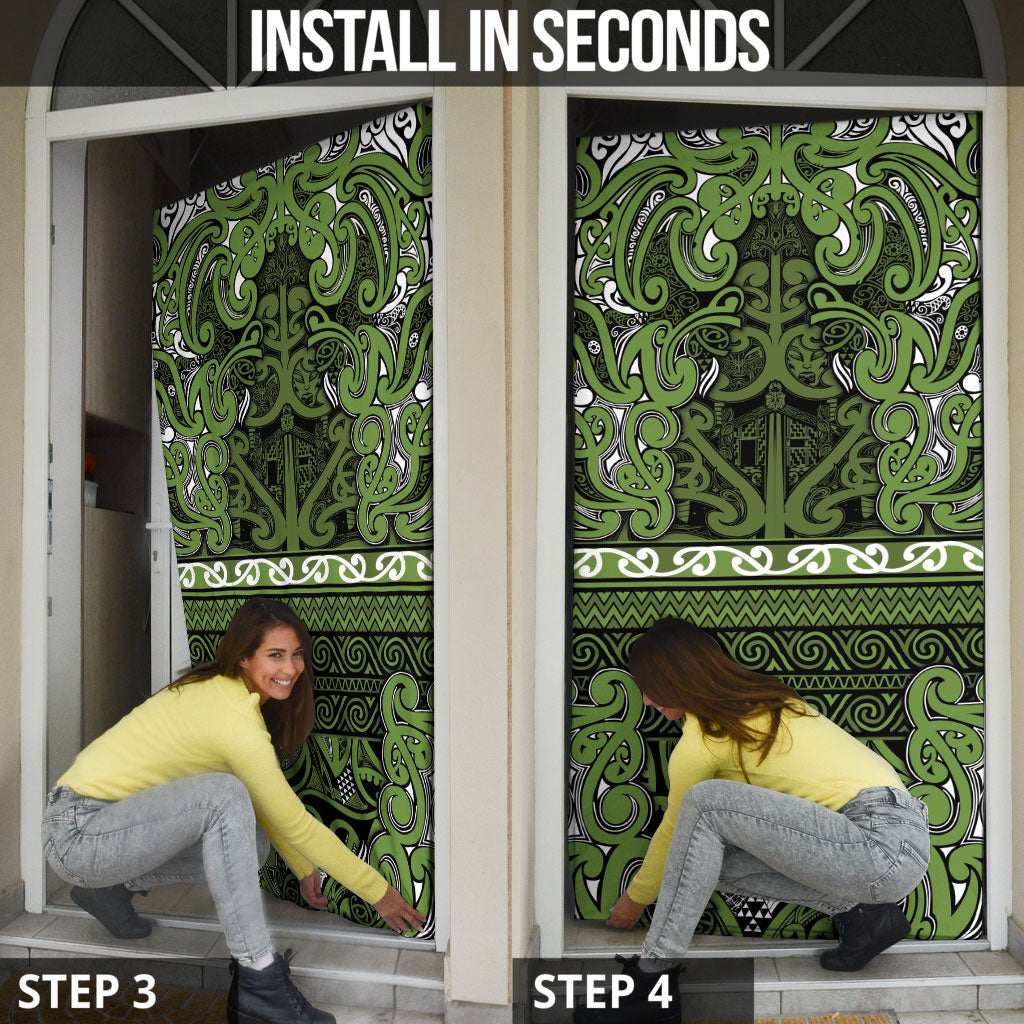 Aotearoa Iwi Ngāti Tama ki Taranaki Trust Door Cover Maori Wharenui House Tribal Pattern