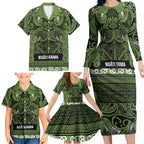 Aotearoa Iwi Ngāti Tama ki Taranaki Trust Family Matching Long Sleeve Bodycon Dress and Hawaiian Shirt Maori Wharenui House Tribal Pattern