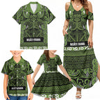 Aotearoa Iwi Ngāti Tama ki Taranaki Trust Family Matching Summer Maxi Dress and Hawaiian Shirt Maori Wharenui House Tribal Pattern