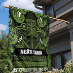 Aotearoa Iwi Ngāti Tama ki Taranaki Trust Garden Flag Maori Wharenui House Tribal Pattern