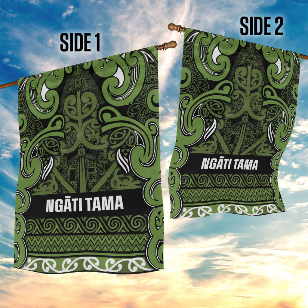 Aotearoa Iwi Ngāti Tama ki Taranaki Trust Garden Flag Maori Wharenui House Tribal Pattern
