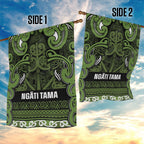 Aotearoa Iwi Ngāti Tama ki Taranaki Trust Garden Flag Maori Wharenui House Tribal Pattern