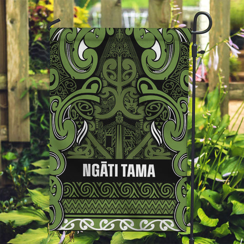 Aotearoa Iwi Ngāti Tama ki Taranaki Trust Garden Flag Maori Wharenui House Tribal Pattern
