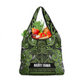 Aotearoa Iwi Ngāti Tama ki Taranaki Trust Grocery Bag Maori Wharenui House Tribal Pattern