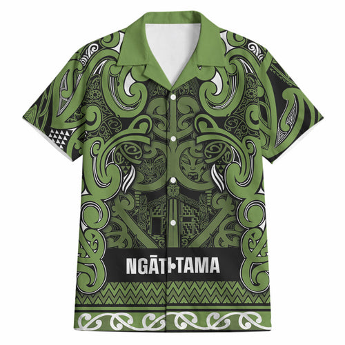 Aotearoa Iwi Ngāti Tama ki Taranaki Trust Hawaiian Shirt Maori Wharenui House Tribal Pattern