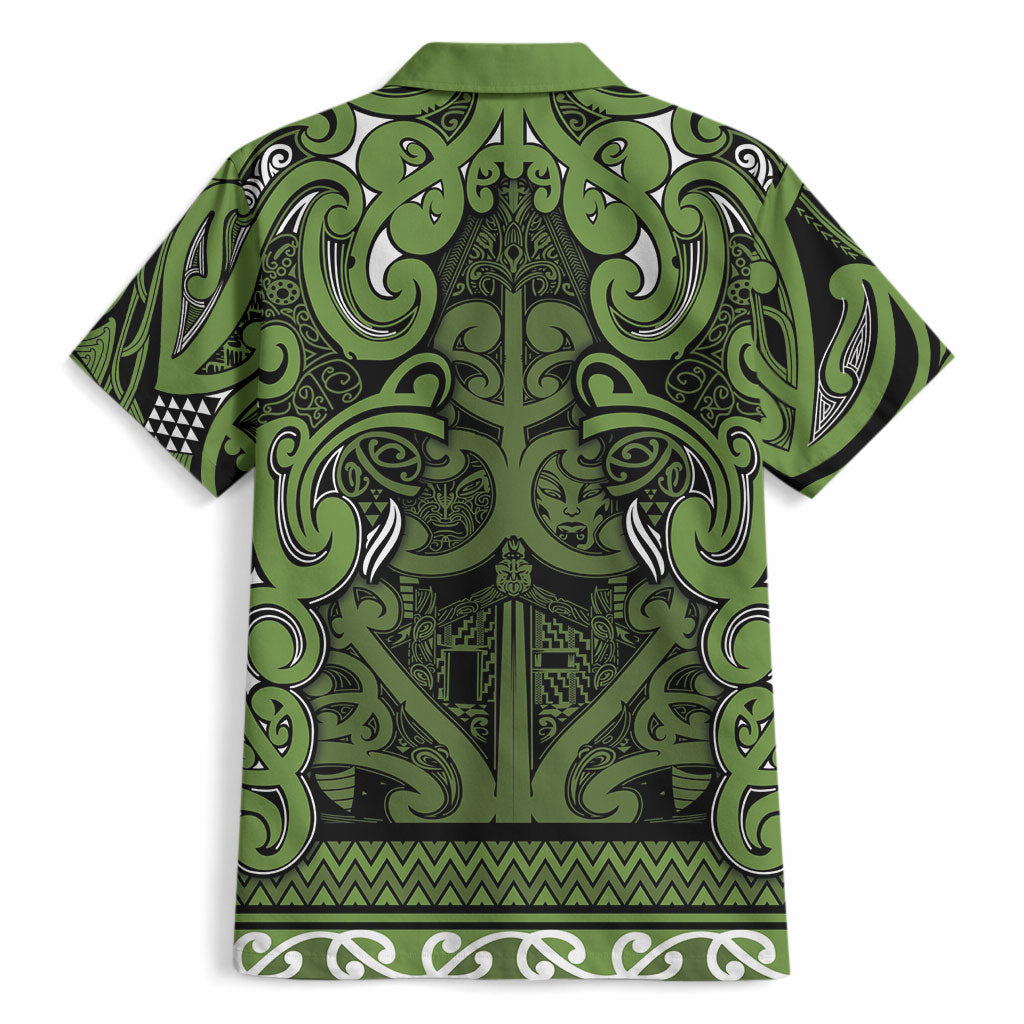 Aotearoa Iwi Ngāti Tama ki Taranaki Trust Hawaiian Shirt Maori Wharenui House Tribal Pattern
