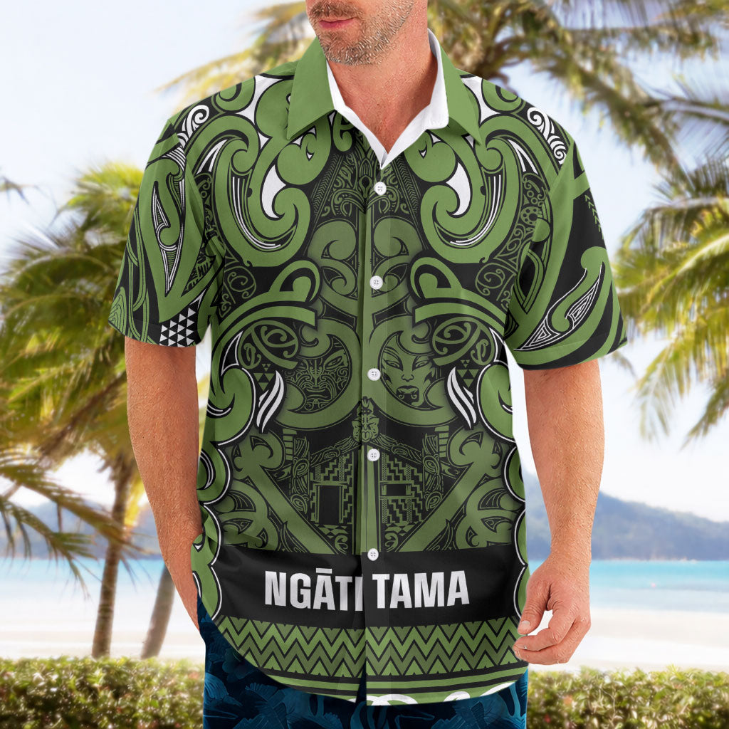 Aotearoa Iwi Ngāti Tama ki Taranaki Trust Hawaiian Shirt Maori Wharenui House Tribal Pattern