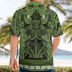 Aotearoa Iwi Ngāti Tama ki Taranaki Trust Hawaiian Shirt Maori Wharenui House Tribal Pattern