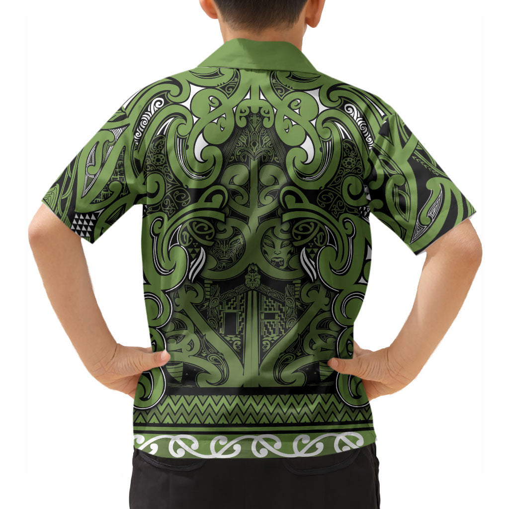 Aotearoa Iwi Ngāti Tama ki Taranaki Trust Hawaiian Shirt Maori Wharenui House Tribal Pattern