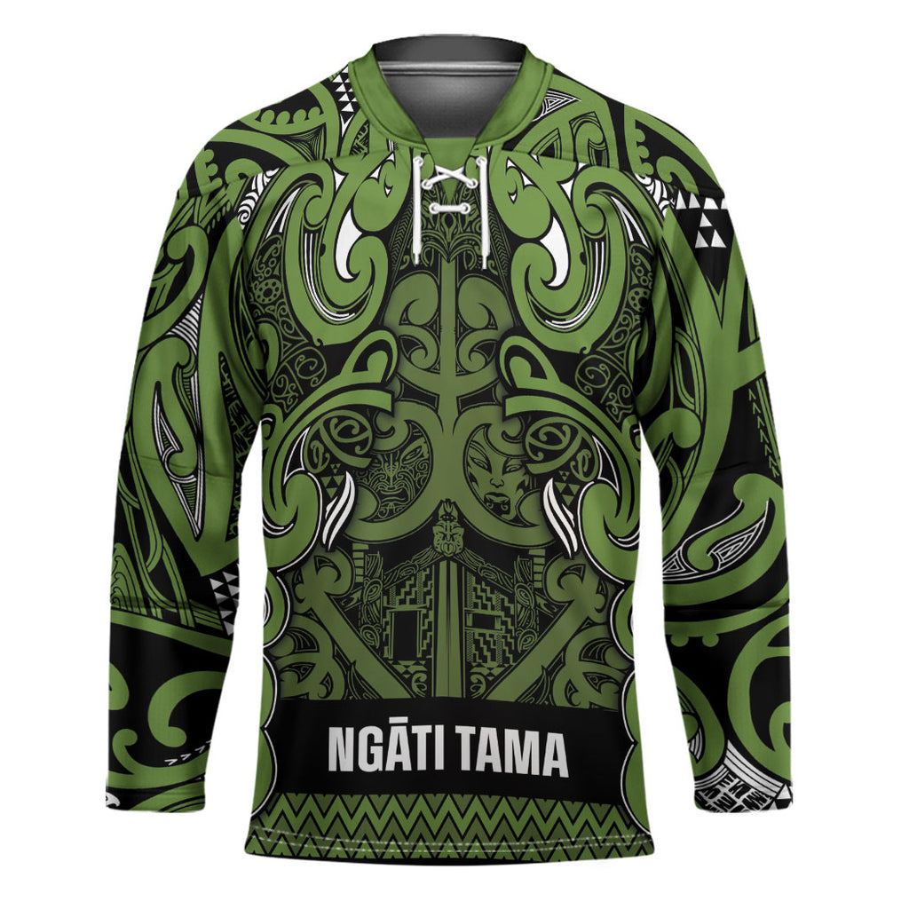 Aotearoa Iwi Ngāti Tama ki Taranaki Trust Hockey Jersey Maori Wharenui House Tribal Pattern