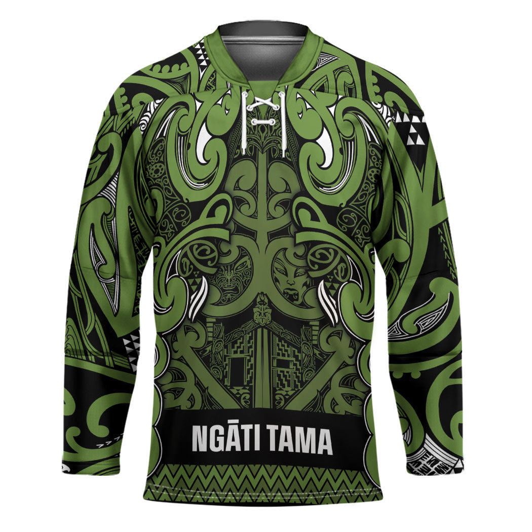 Aotearoa Iwi Ngāti Tama ki Taranaki Trust Hockey Jersey Maori Wharenui House Tribal Pattern