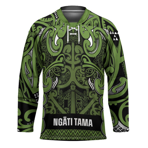 Aotearoa Iwi Ngāti Tama ki Taranaki Trust Hockey Jersey Maori Wharenui House Tribal Pattern