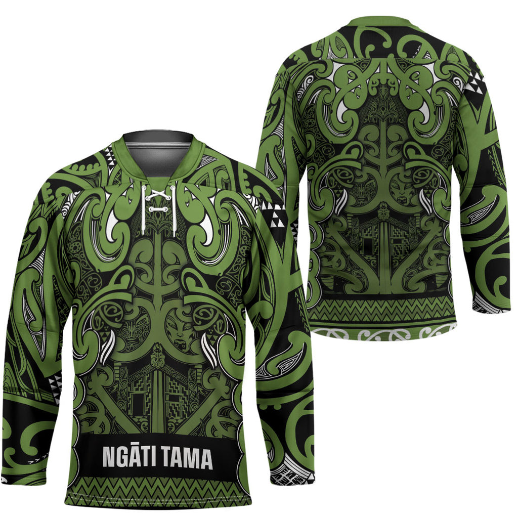 Aotearoa Iwi Ngāti Tama ki Taranaki Trust Hockey Jersey Maori Wharenui House Tribal Pattern