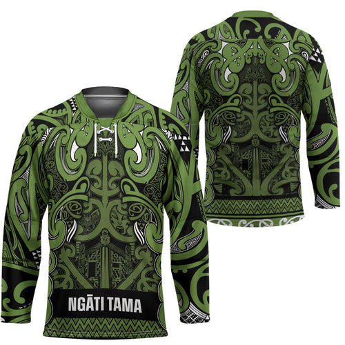 Aotearoa Iwi Ngāti Tama ki Taranaki Trust Hockey Jersey Maori Wharenui House Tribal Pattern