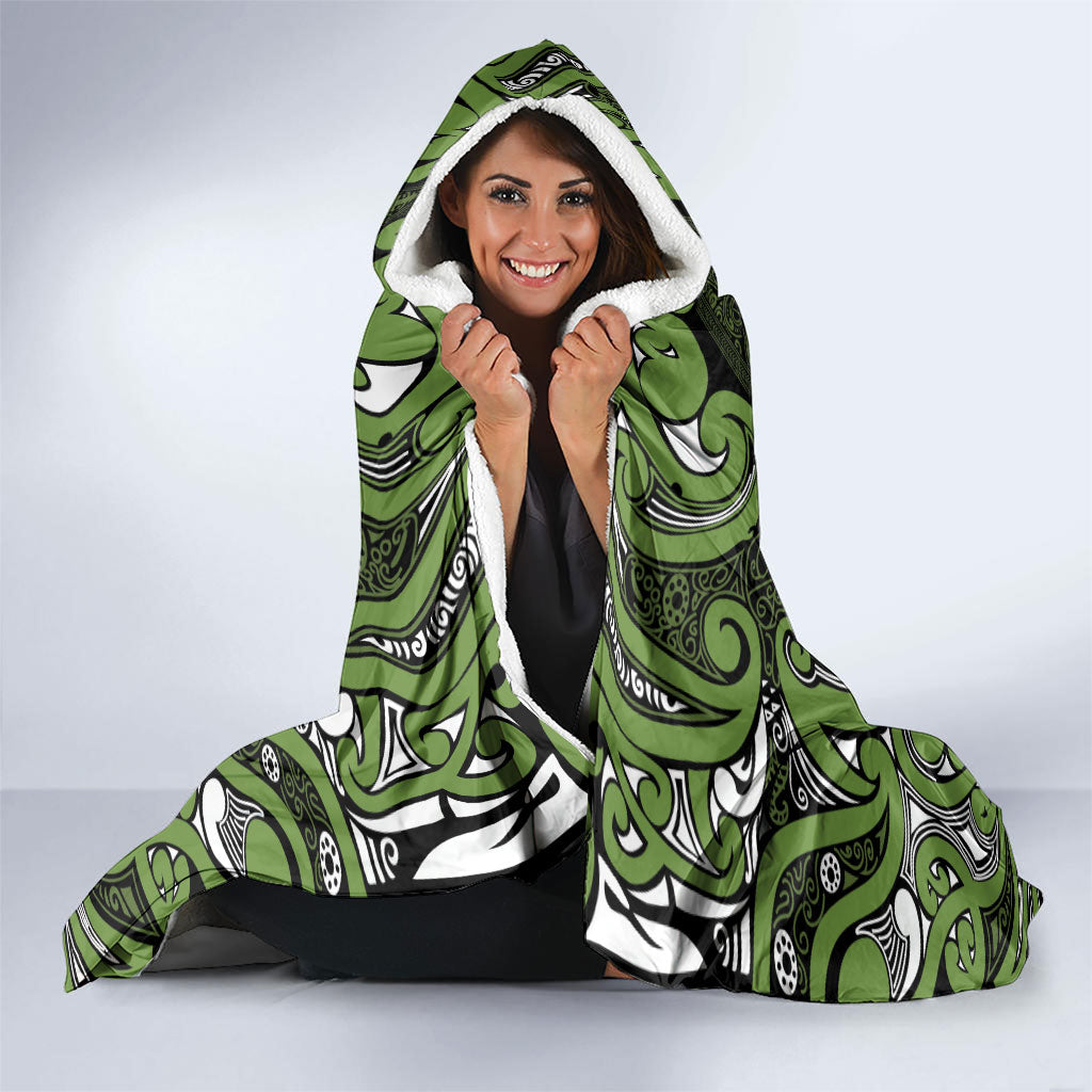 Aotearoa Iwi Ngāti Tama ki Taranaki Trust Hooded Blanket Maori Wharenui House Tribal Pattern
