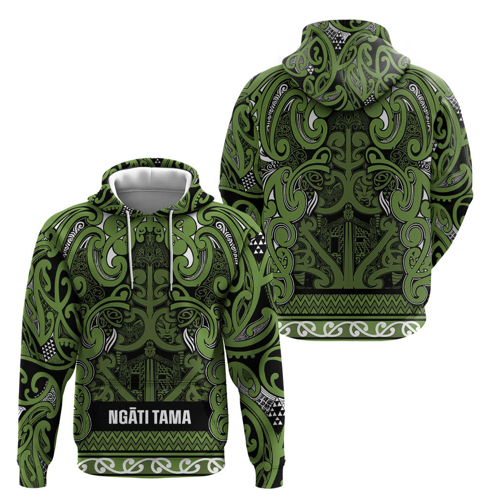 Aotearoa Iwi Ngāti Tama ki Taranaki Trust Hoodie Maori Wharenui House Tribal Pattern