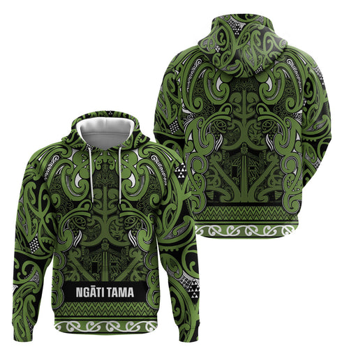 Aotearoa Iwi Ngāti Tama ki Taranaki Trust Hoodie Maori Wharenui House Tribal Pattern
