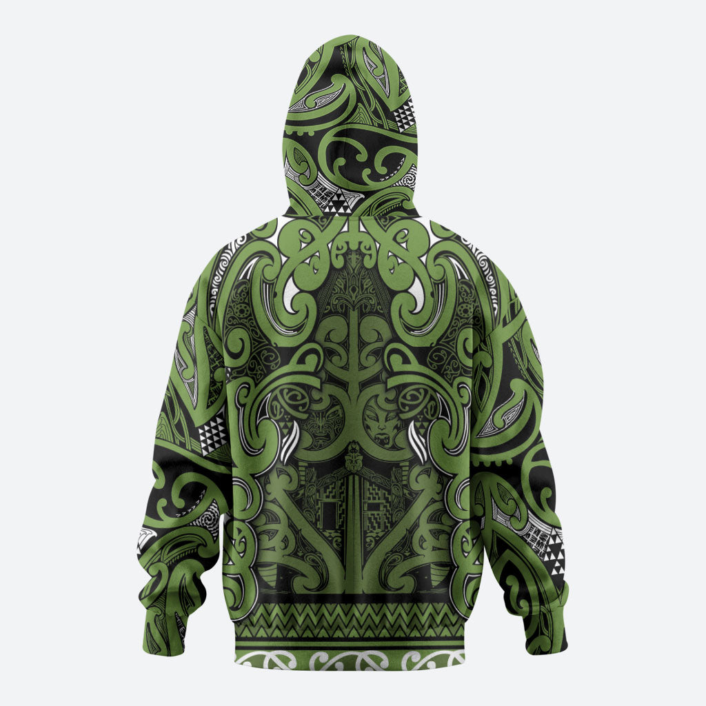 Aotearoa Iwi Ngāti Tama ki Taranaki Trust Hoodie Maori Wharenui House Tribal Pattern