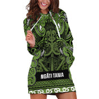 Aotearoa Iwi Ngāti Tama ki Taranaki Trust Hoodie Dress Maori Wharenui House Tribal Pattern