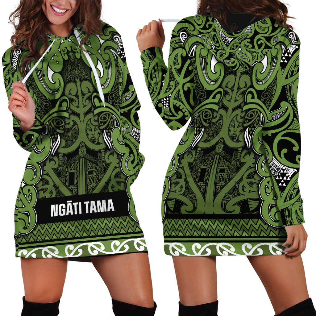 Aotearoa Iwi Ngāti Tama ki Taranaki Trust Hoodie Dress Maori Wharenui House Tribal Pattern