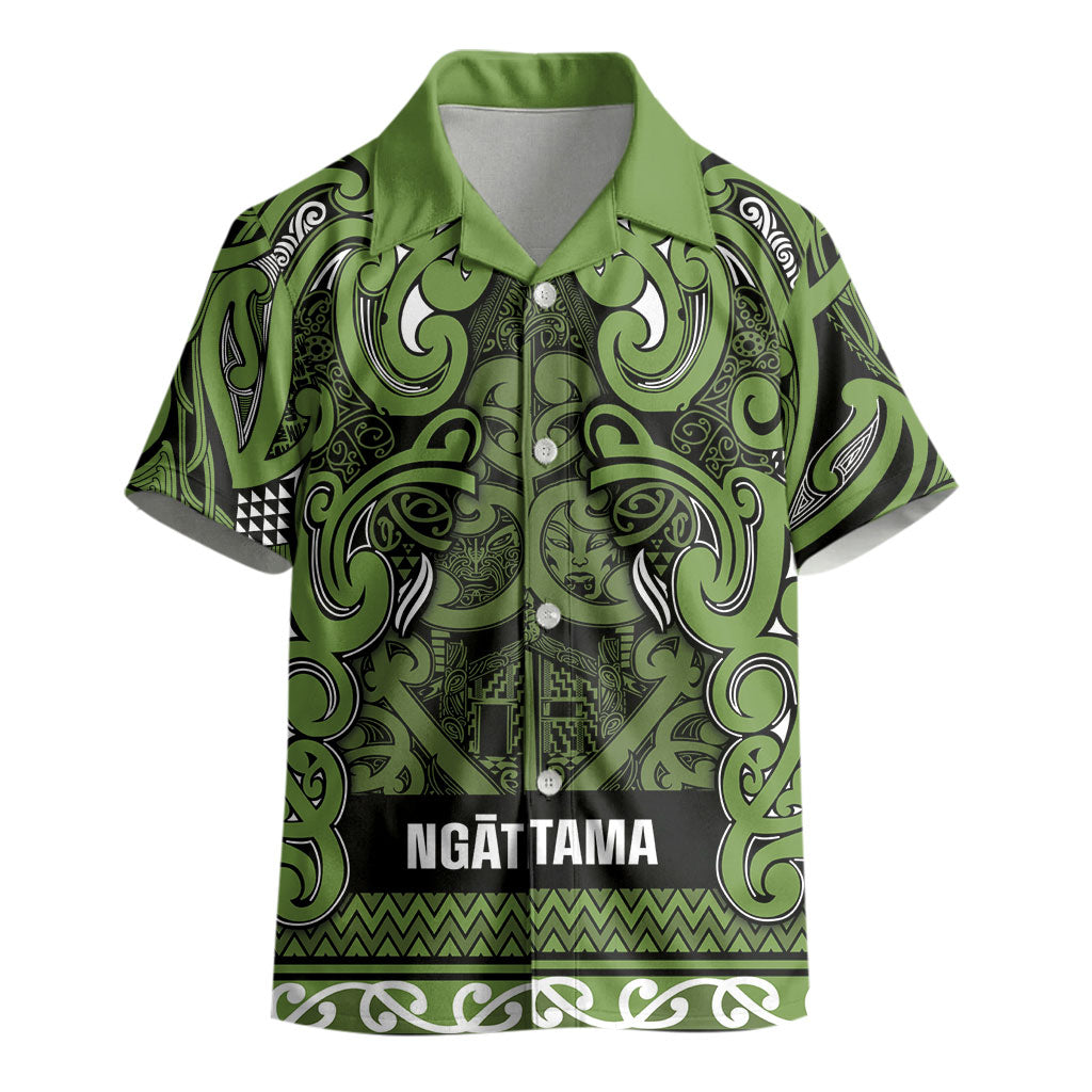 Aotearoa Iwi Ngāti Tama ki Taranaki Trust Kid Hawaiian Shirt Maori Wharenui House Tribal Pattern