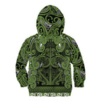 Aotearoa Iwi Ngāti Tama ki Taranaki Trust Kid Hoodie Maori Wharenui House Tribal Pattern