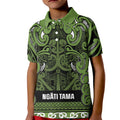 Aotearoa Iwi Ngāti Tama ki Taranaki Trust Kid Polo Shirt Maori Wharenui House Tribal Pattern