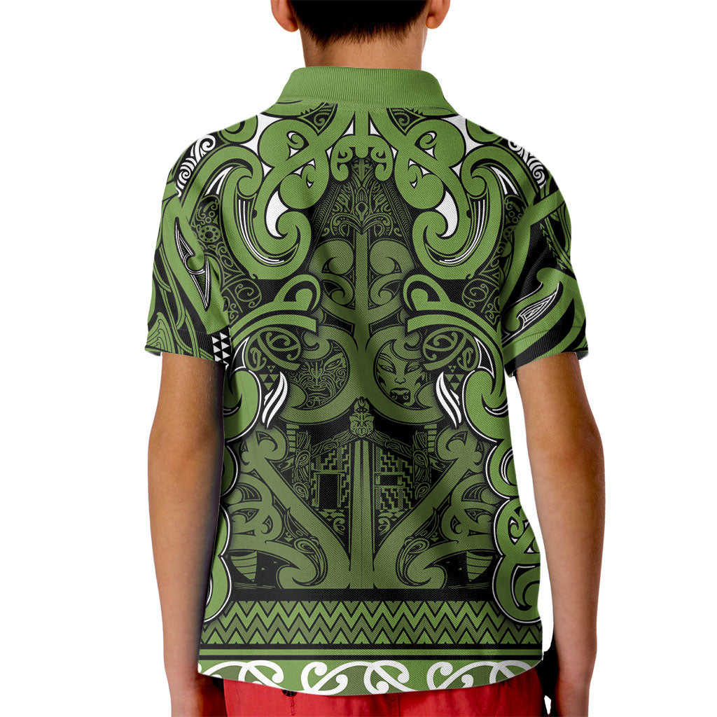 Aotearoa Iwi Ngāti Tama ki Taranaki Trust Kid Polo Shirt Maori Wharenui House Tribal Pattern