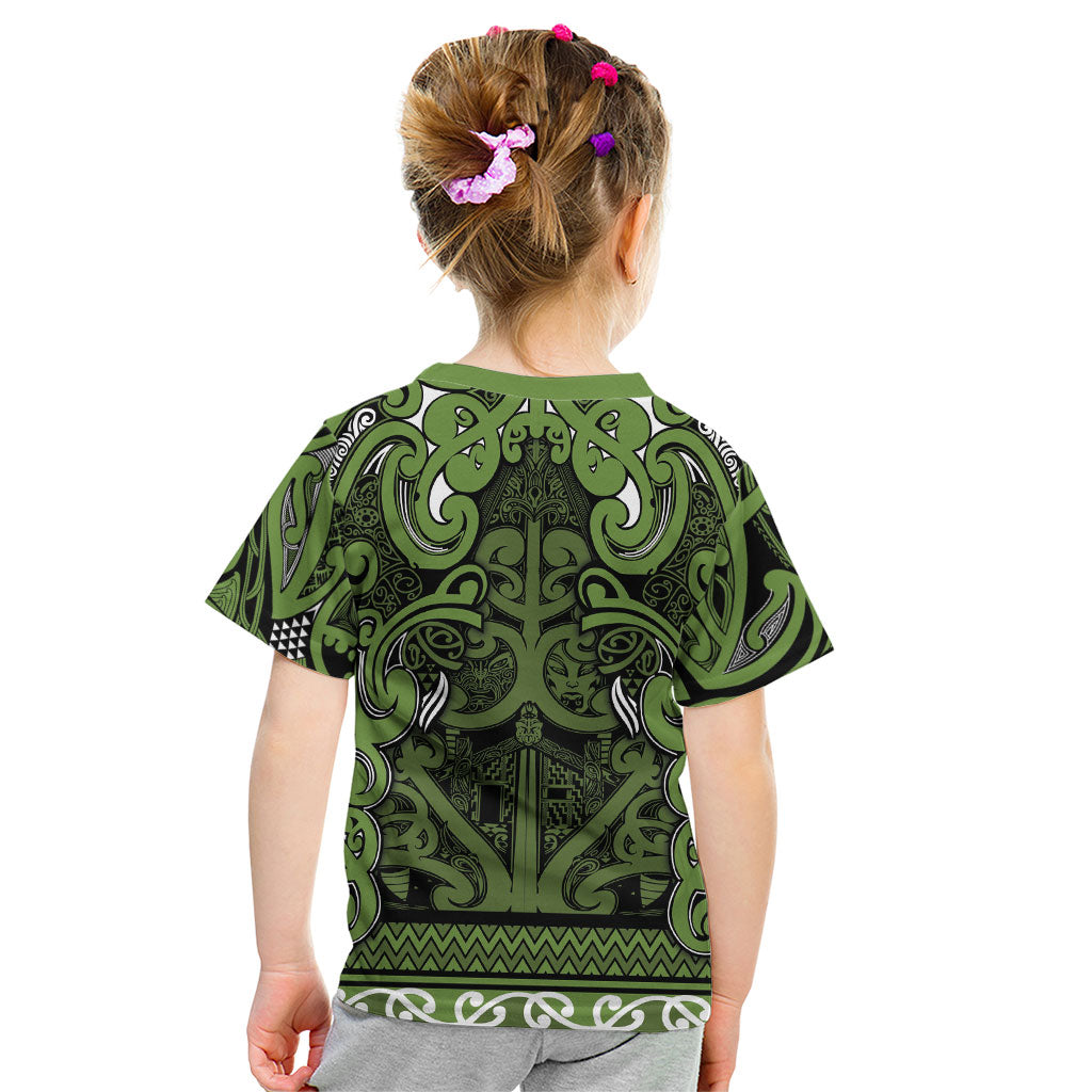 Aotearoa Iwi Ngāti Tama ki Taranaki Trust Kid T Shirt Maori Wharenui House Tribal Pattern