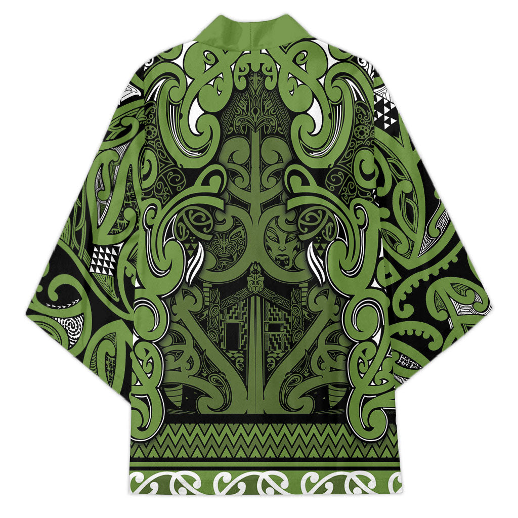 Aotearoa Iwi Ngāti Tama ki Taranaki Trust Kimono Maori Wharenui House Tribal Pattern