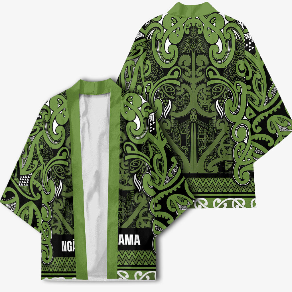 Aotearoa Iwi Ngāti Tama ki Taranaki Trust Kimono Maori Wharenui House Tribal Pattern