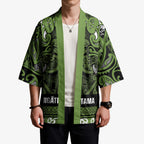 Aotearoa Iwi Ngāti Tama ki Taranaki Trust Kimono Maori Wharenui House Tribal Pattern