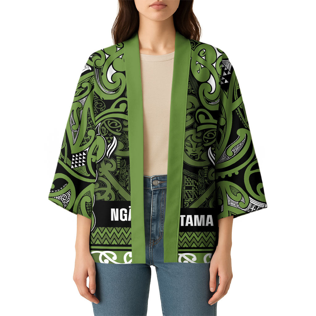Aotearoa Iwi Ngāti Tama ki Taranaki Trust Kimono Maori Wharenui House Tribal Pattern