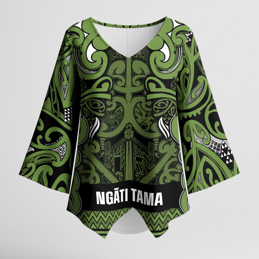 Aotearoa Iwi Ngāti Tama ki Taranaki Trust Kimono Sleeve Blouse Maori Wharenui House Tribal Pattern