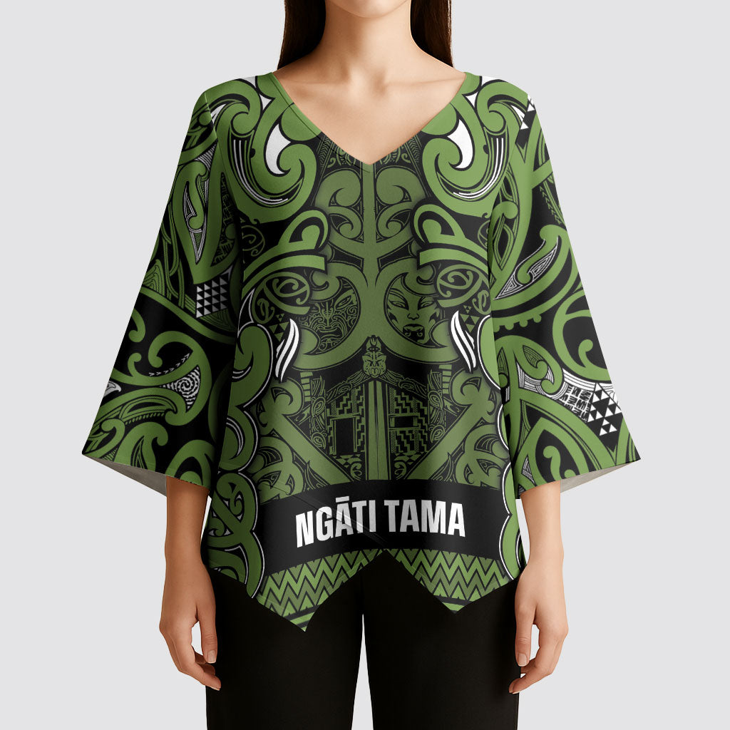 Aotearoa Iwi Ngāti Tama ki Taranaki Trust Kimono Sleeve Blouse Maori Wharenui House Tribal Pattern