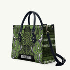 Aotearoa Iwi Ngāti Tama ki Taranaki Trust Leather Bag Maori Wharenui House Tribal Pattern