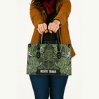 Aotearoa Iwi Ngāti Tama ki Taranaki Trust Leather Bag Maori Wharenui House Tribal Pattern