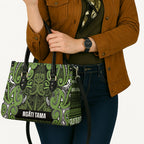 Aotearoa Iwi Ngāti Tama ki Taranaki Trust Leather Bag Maori Wharenui House Tribal Pattern