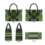 Aotearoa Iwi Ngāti Tama ki Taranaki Trust Leather Bag Maori Wharenui House Tribal Pattern