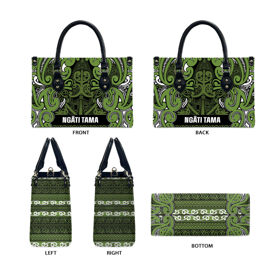 Aotearoa Iwi Ngāti Tama ki Taranaki Trust Leather Bag Maori Wharenui House Tribal Pattern