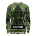 Aotearoa Iwi Ngāti Tama ki Taranaki Trust Long Sleeve Shirt Maori Wharenui House Tribal Pattern