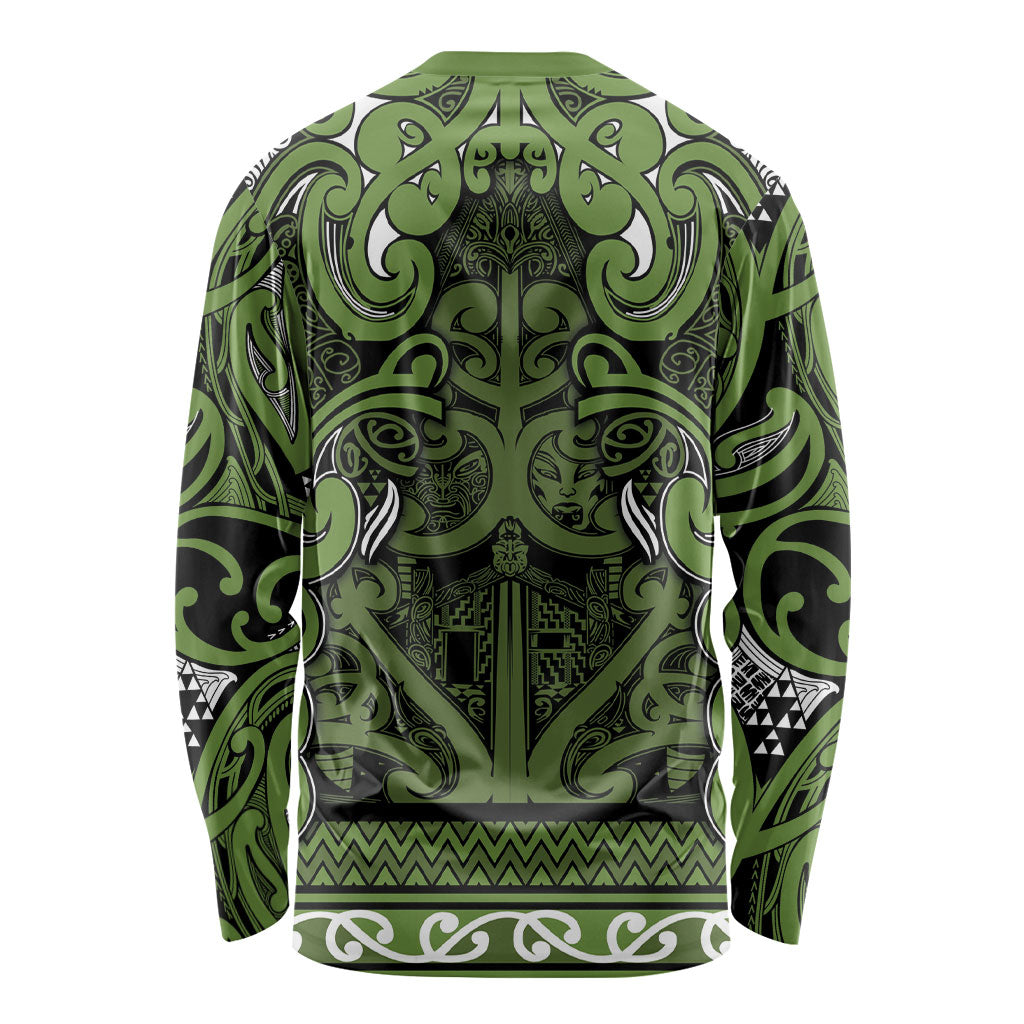 Aotearoa Iwi Ngāti Tama ki Taranaki Trust Long Sleeve Shirt Maori Wharenui House Tribal Pattern