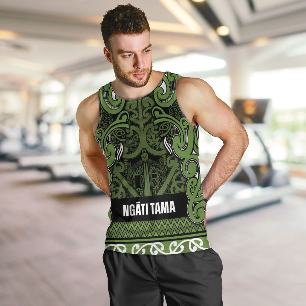 Aotearoa Iwi Ngāti Tama ki Taranaki Trust Men Tank Top Maori Wharenui House Tribal Pattern