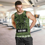 Aotearoa Iwi Ngāti Tama ki Taranaki Trust Men Tank Top Maori Wharenui House Tribal Pattern