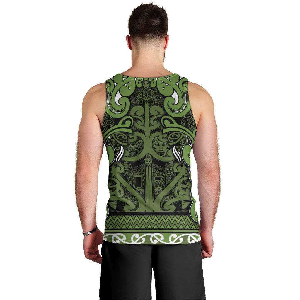 Aotearoa Iwi Ngāti Tama ki Taranaki Trust Men Tank Top Maori Wharenui House Tribal Pattern