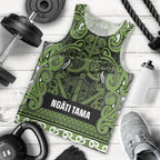 Aotearoa Iwi Ngāti Tama ki Taranaki Trust Men Tank Top Maori Wharenui House Tribal Pattern