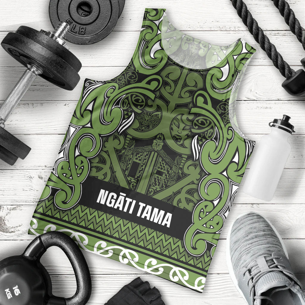 Aotearoa Iwi Ngāti Tama ki Taranaki Trust Men Tank Top Maori Wharenui House Tribal Pattern