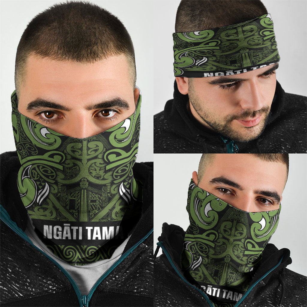 Aotearoa Iwi Ngāti Tama ki Taranaki Trust Neck Gaiter Maori Wharenui House Tribal Pattern
